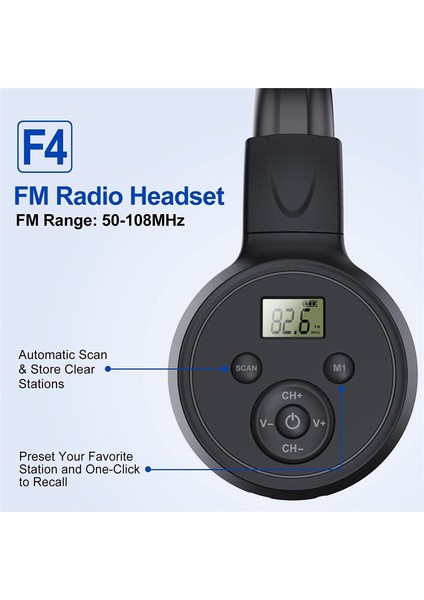 Taşınabilir Kablosuz Fm Radyo Kulaklıklar, Toplantı, Günlük Çalışmalar, Yürüyüş, Jogging Için Şarj Edilebilir Fm Radyo Kulaklık Alıcısı (Yurt Dışından) fırsatları