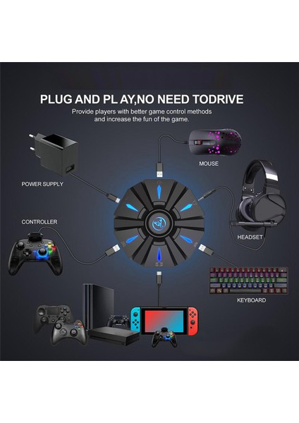 Fps Oynamak Için //switch/ps3/ 360 Konsolları Için Klavye ve Fare Adaptörü Oyun Klavyesi Fare Dönüştürücü (Yurt Dışından)