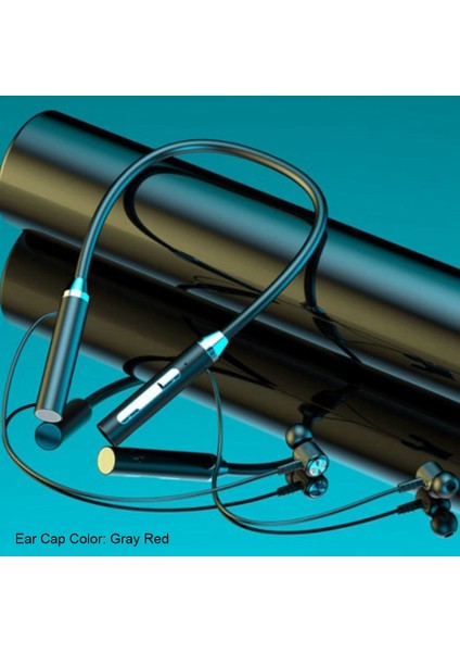 Kablosuz Bluetooth Kulaklık Boyun Tipi Stereo Gürültü Azaltma Evrensel Takılabilir Kart Spor Kulak Kulaklık Mikrofonu, Siyah (Yurt Dışından)