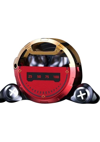 JX60 Kablosuz Kulak Içi Bluetooth Kulaklık Tws Oyun Dijital Ekranlı Gürültü Önleyici Mikrofonlu Kulaklık (Kırmızı) (Yurt Dışından)