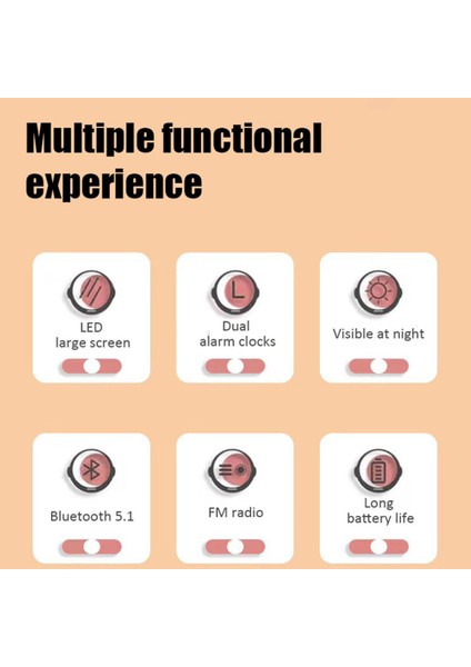 Kablosuz Fm Radyo Taşınabilir Bluetooth Hoparlör LED Ekran Desteği ile Masaüstü Çalar Saat Eller Serbest / Tf Kart Oynatma - Pembe (Yurt Dışından) fiyatları