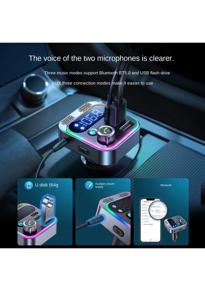 Araç Bluetooth 5.3 Fm Verici 48W Çift Bağlantı Noktalı Araç Hızlı Şarj Cihazı Tüm Arabalar Için Çok Modlu Bağlantı Araç Adaptörü (Yurt Dışından) fiyatları