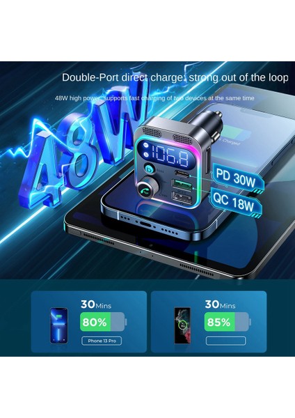 Araç Bluetooth 5.3 Fm Verici 48W Çift Bağlantı Noktalı Araç Hızlı Şarj Cihazı Tüm Arabalar Için Çok Modlu Bağlantı Araç Adaptörü (Yurt Dışından) fırsatları