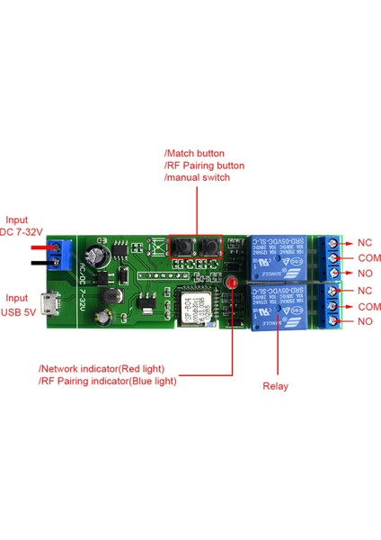 Akıllı Wifi Röle Anahtarı 2 Kanal Röle Akıllı Ev Wifi Modülü Dc 5V 12V 24V 32V 110V 220V Kablosuz Anahtar Zamanlayıcı(C) (Yurt Dışından)