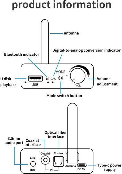 Kablosuz Bluetooth 5.0 Dijitalden Analoga Dac Dönüştürücü, Uzaktan Kumandalı Koaksiyel 3.5mm Destek USB Ses Adaptörü (Yurt Dışından) fırsatları