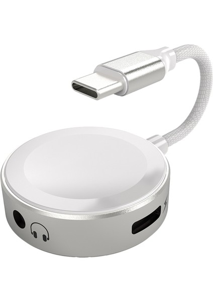 Typec Adaptör Punk Kulaklık Dönüştürücü Düz Adaptör PD60W Hızlı Şarj Adaptörü 2'si 1 Arada Adaptör Kablosu, Beyaz (Yurt Dışından)