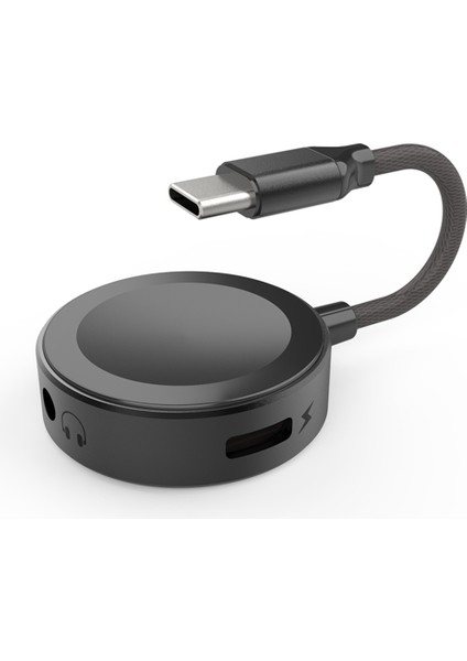 Typec Adaptör Punk Kulaklık Dönüştürücü Düz Adaptör PD60W Hızlı Şarj Adaptörü 2'si 1 Arada Adaptör Kablosu, Siyah (Yurt Dışından)