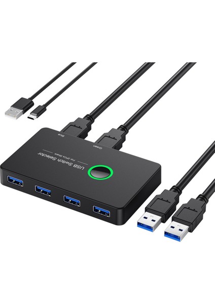 USB Kvm Anahtarı USB 3.0 Kvm USB Switcher Klavye Fare Yazıcı Mi Kutusu 2 Adet Bağlantı Noktası Paylaşımı 4 Adet Cihaz USB Hub (Yurt Dışından)