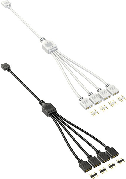 Bilgisayar Anakartı Için 5V 3-Pin Uzatma Kablosu 1 Nokta 4 Hub Kablo Bağlantı Uzatma Argb Splitter, Siyah (Yurt Dışından) indirimleri