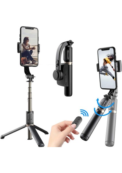 Gimbal Sabitleyici Selfie Çubuğu Katlanabilir Kablosuz Tripod, Ios Android Için Bluetooth Deklanşör Monopodlu (Yurt Dışından)