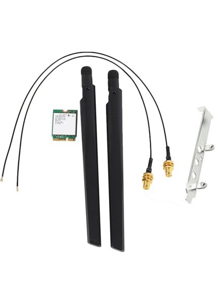 Çift Bantlı Kablosuz Ac 9560 Masaüstü Kiti Için 1730 Mbps Bluetooth 5.0 802.11AC M.2 Cnvı 9560NGW Anten ile Wifi Kartı (Yurt Dışından)