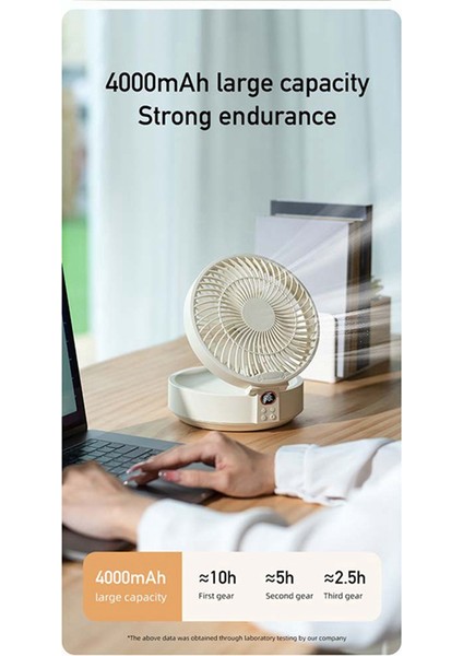 Uzaktan Kumanda Kablosuz Duvara Monte Sirkülasyon Hava Soğutma Fanı, LED Işık ile Katlanır Elektrikli Vantilatör Masa Fanı, A (Yurt Dışından)
