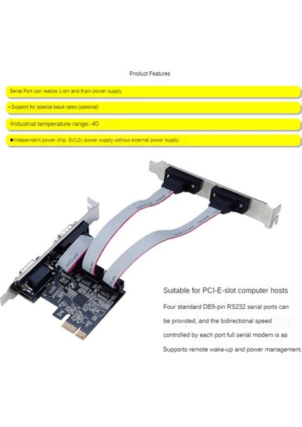 25 Mbps Pcıe Seri Bağlantı Noktası Genişletme Kartı AX99100 Çip Pcıe Seri Bağlantı Noktası RS232 Arayüzü 4 Bağlantı Noktası Genişletme Kartı Yükseltici Kart (Yurt Dışından) modelleri