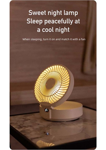 Uzaktan Kumanda Kablosuz Duvara Monte Sirkülasyon Hava Soğutma Fanı, LED Işık ile Katlanır Elektrikli Vantilatör Masa Fanı, A (Yurt Dışından) fırsatları