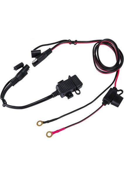 Dıy Sae USB Kablosu Adaptörü Su Geçirmez USB Şarj Aleti Hızlı 2.1A Bağlantı Noktası ile Inline Sigorta Motosiklet Cep Telefonu Tablet Gps Için (Yurt Dışından)