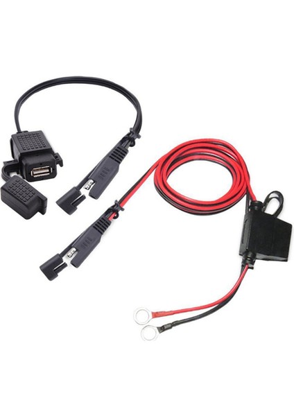 Dıy Sae USB Kablosu Adaptörü Su Geçirmez USB Şarj Aleti Hızlı 2.1A Bağlantı Noktası ile Inline Sigorta Motosiklet Cep Telefonu Tablet Gps Için (Yurt Dışından) fiyatları