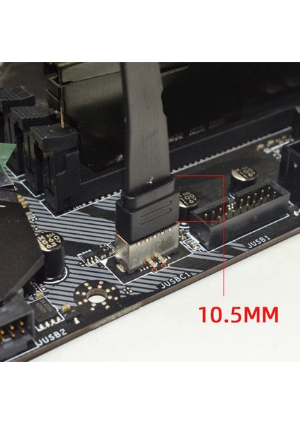 USB 3.1 Ön Panel Başlık Tip E Erkek - Tip C Dişi Konnektör Anakart Genişletme Kablosu Transfer Kablolaması (50CM) (Yurt Dışından)