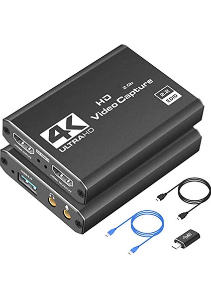 4K Için - Uyumlu, Yakalama Kartı Kamera Bağlantısı Oyun Yakalama Kartı Akış Için Ses Video Yakalama Kartı USB Yakalama Kartı (Yurt Dışından)