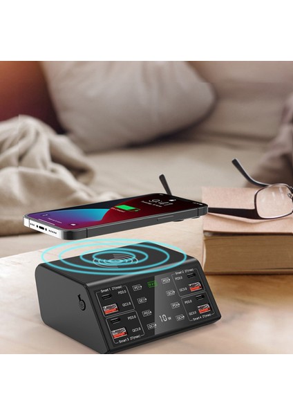 Çok Bağlantı Noktalı Cep Telefonu Şarj Cihazı 4 Yollu Şarj Cihazı 100W Güç Uyumlu LED Akıllı Dijital Ekran, Abd Fişli (Yurt Dışından) indirimleri