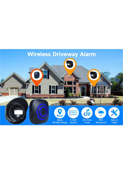 Kapı Girişi Ziyaretçi Kapı Zili Zil Uyarı Alarmı AC110-240V Kablosuz Hareket Sensörü Kapı Zili Zil(B)Us Plug (Yurt Dışından) indirimleri