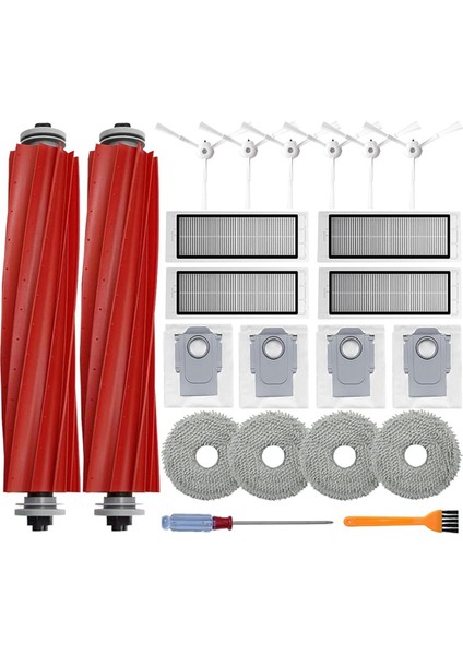 Roborock Q Revo Ana Yan Fırça Hepa Filtreleri Paspas Pedleri Toz Torbaları (Yurt Dışından)