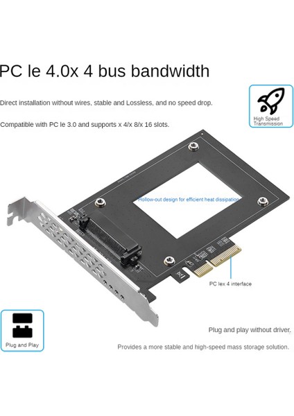 Pcıe4.0 - U.2 Gerçek Hız 7000MB Genişletme Kartı U2 Adaptör Kartı Nvme SSD Kablosuz Ağ Kartı IO-PCE8639-U2 (Yurt Dışından)