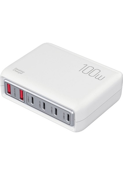 20W Hızlı Şarj Cep Telefonu Şarj Cihazı Için Taşınabilir 100W Çok Bağlantı Noktalı Şarj Cihazı, Birleşik Krallık Fişli, Beyaz (Yurt Dışından)