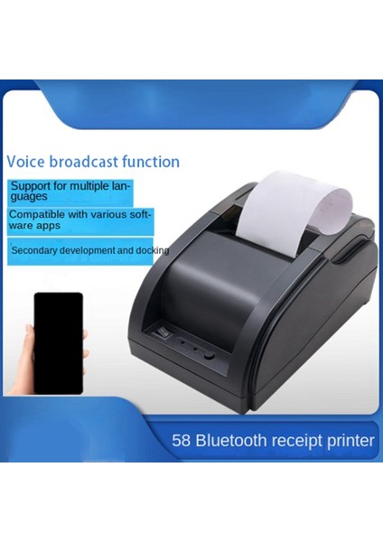 Kablosuz Mini Termal Yazıcı Taşınabilir Ses Bluetooth Makbuz Yazıcısı Termal Bt 58MM Termal Makbuz Baskı Abd Plug (Yurt Dışından)