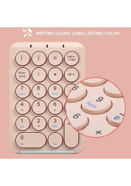 Kablosuz Sayısal Tuş Takımı Bluetooth Sayısal Tuş Takımı Yuvarlak Klavye Tuşları Numpad 22 Tuşlar Şarj Edilebilir Numara Klavye (Beyaz) (Yurt Dışından) indirimleri