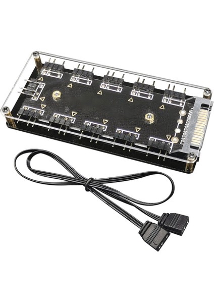 10 Port Rgb Fan Hub Pc Bilgisayar Masaüstü 5 V 3pın Argb Uzatma Splitter Taşınabilir Güç Adaptörü (Yurt Dışından)