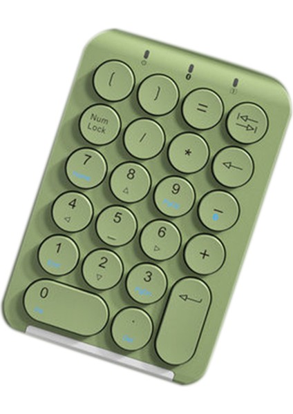 Kablosuz Sayısal Tuş Takımı Bluetooth Sayısal Tuş Takımı Yuvarlak Klavye Tuşları Numpad 22 Tuşlar Şarj Edilebilir Numara Klavye (Yeşil) (Yurt Dışından)