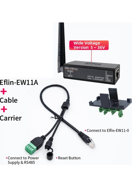 Seri Bağlantı Noktası RS485 - Wifi Aygıt Sunucu Modülü Dönüştürücü -EW11A-0 Wifi Üzerinden Modbus Protokolü Veri Aktarımı (Yurt Dışından)