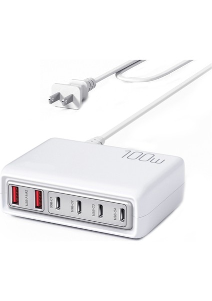 20W Hızlı Şarj Cep Telefonu Şarj Cihazı Için Taşınabilir 100W Çok Bağlantı Noktalı Şarj Cihazı, Abd Fişli, Beyaz (Yurt Dışından)