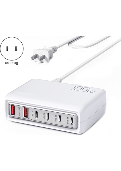 20W Hızlı Şarj Cep Telefonu Şarj Cihazı Için Taşınabilir 100W Çok Bağlantı Noktalı Şarj Cihazı, Abd Fişli, Beyaz (Yurt Dışından) fiyatları