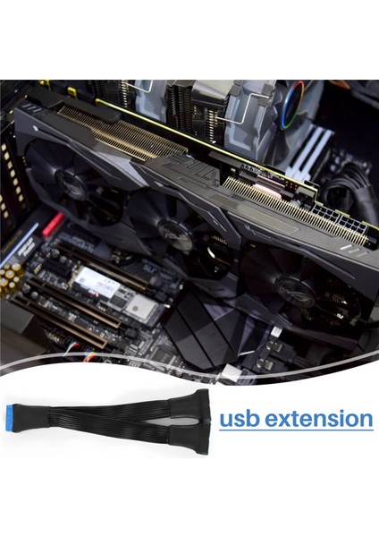 2 Adet Anakart USB 3.0 19PIN Başlık 1 Ila 2 Uzatma Splitter Kablosu, 12 cm 19PIN Dahili Uzatma Başlık Adaptör Kablosu (Yurt Dışından) indirimleri