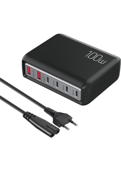 20W Hızlı Şarj Cep Telefonu Şarj Cihazı Için Taşınabilir 100W Çok Bağlantı Noktalı Şarj Cihazı, Ab Fişli, Siyah (Yurt Dışından)