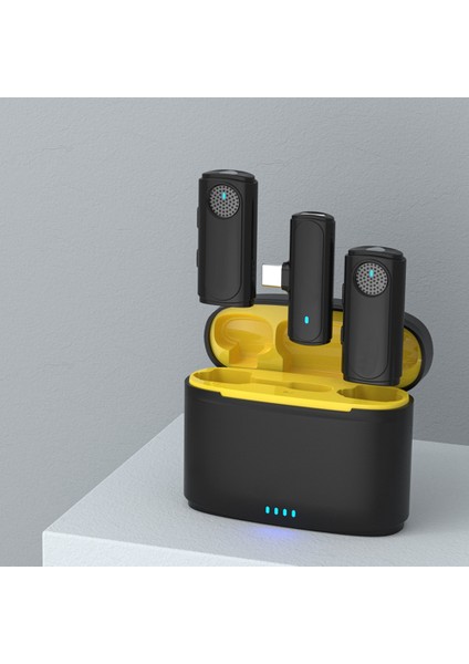 Kablosuz Yaka Mikrofonu Mini Taşınabilir Yaka Mikrofonu Canlı Ses Için Çift Kanallı Ses Video Ses Kaydı, B (Yurt Dışından) fırsatları