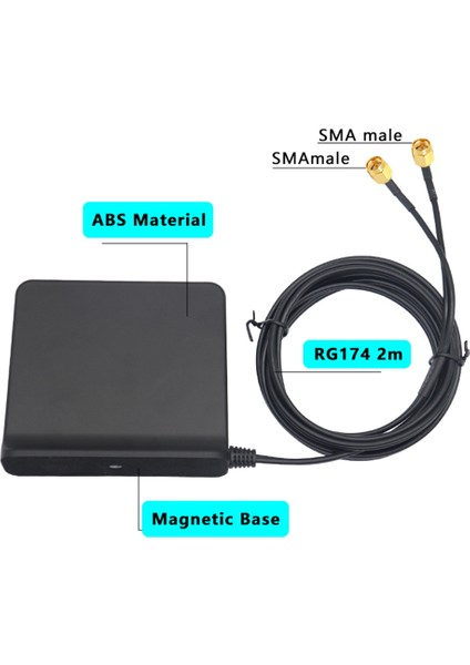 Sinyal Güçlendirme 5g 4g Lte 3g Gsm Mimo Anten Yüksek Kazanç 12DBI 600-6000MHZ Harici Omni Wifi Anteni (Ts9 Adaptörlü Siyah) (Yurt Dışından)