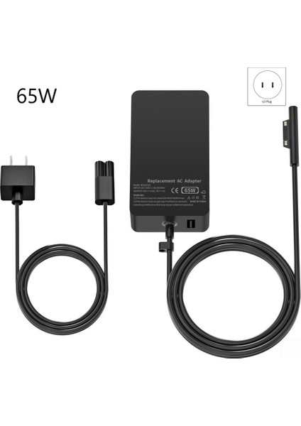 65W 15V/4A Güç Adaptörü Manyetik 2. Surface Book 2/3 Için Laptop Şarj Cihazı, Surface Laptop 3, Surface Pro X/7/6 (Abd Tak) (Yurt Dışından)
