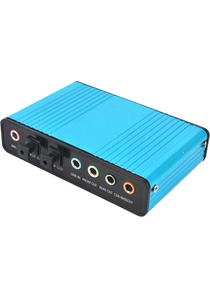 USB 6 Kanal 5.1 / 7.1 Çevresel Harici Ses Kartı Pc Dizüstü Masaüstü Tablet Ses Optik Adaptör Kartı (Mavi) (Yurt Dışından)