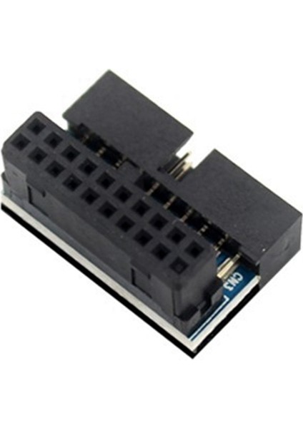 USB 3.0 90 Derece Adaptör Siyah USB 3.0 20PIN Erkek Kadın L Dönüş Sağ Açı Güç Adaptörü Anakart Aşağı Açılı (Yurt Dışından)