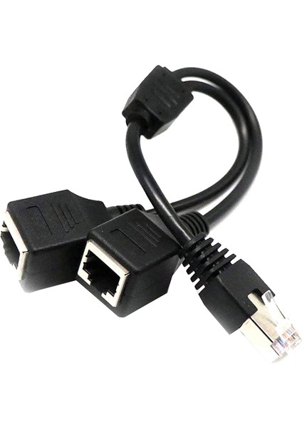 RJ45 1 Erkek - 2 Kadın Ethernet Splitter Kablosu Süper Cat5, Cat6, Cat7 Lan Ethernet Ağ Uzatma Kablosu Adaptörü (Yurt Dışından)