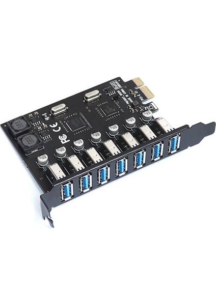 USB 3.0 Pcı Express Adaptörü Pcı E - 7 Bağlantı Noktası USB 3 Genişletme Adaptör Kartı Usb3 Pcıe Pcı-E X1 Denetleyici Dönüştürücü (Vıa) (Yurt Dışından)