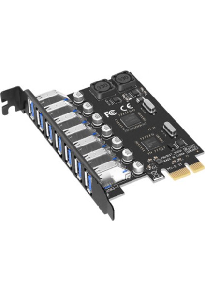 USB 3.0 Pcı Express Adaptörü Pcı E - 7 Bağlantı Noktası USB 3 Genişletme Adaptör Kartı Usb3 Pcıe Pcı-E X1 Denetleyici Dönüştürücü (Vıa) (Yurt Dışından)