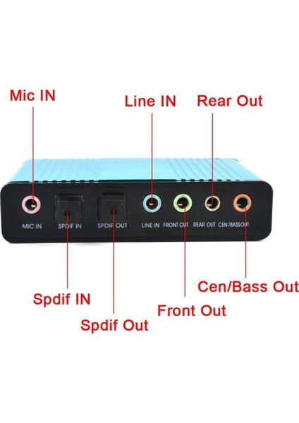 USB 6 Kanal 5.1 / 7.1 Çevresel Harici Ses Kartı Pc Dizüstü Masaüstü Tablet Ses Optik Adaptör Kartı (Mavi) (Yurt Dışından) fiyatları