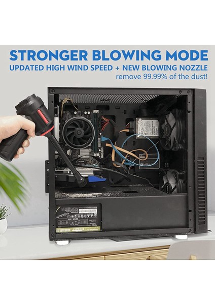 Basınçlı Hava Silici ve Mini Vakum Klavye Temizleyici 3'ü 1 Arada, Taşınabilir Elektrikli Hava Kutusu, Kablosuz Bilgisayar Temizleme Seti (Yurt Dışından) indirimleri