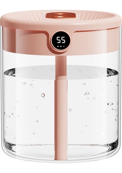 H2O Hava Nemlendirici 2l Kapasiteli Çift Nozul, LCD Nem Göstergeli Uçucu Yağ Difüzörü Taşınabilir Usb, Pembe (Yurt Dışından)