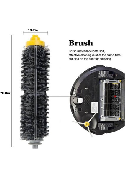 Merkezi Silindir Yan Fırça Hepa Filtre Irobot Roomba 600 Serisi 605 606 616 620 650 655 660 676 Robotlu Süpürge (Yurt Dışından) modelleri