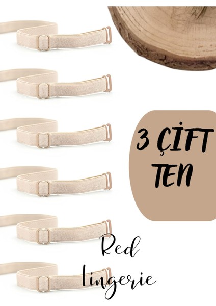 Metal Uçlu Ten Sütyen Askısı 3'lü Paket (Çift)