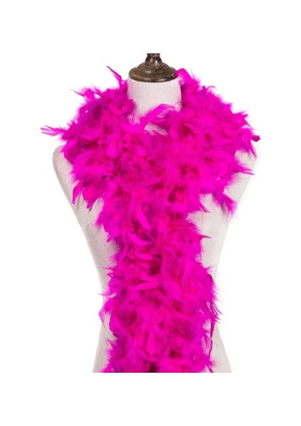 Fuşya Renk Kabarık Tüylü Otriş Boa Gerçek Tüy Dekorasyon modelleri